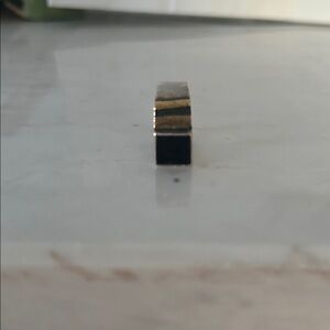 Modern Sterling Silver Women's Ring with black center.